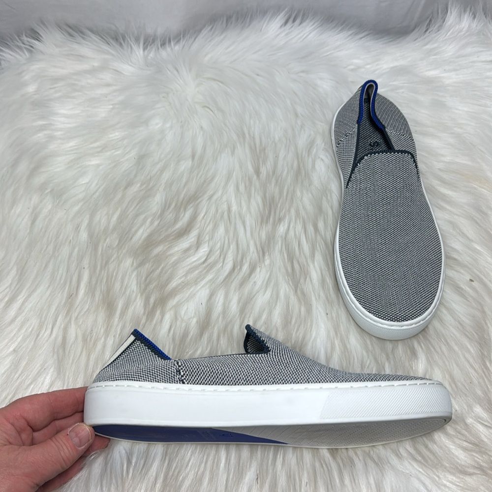 Rothy's Women's Slip-On‎ Sneakers Woven White/ Blue Sz 7.5